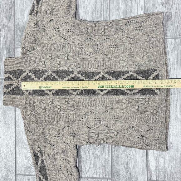 Express Tricot Handknit Sweater Small Fisherman Oversized Angora Wool Vintage - Picture 10 of 10